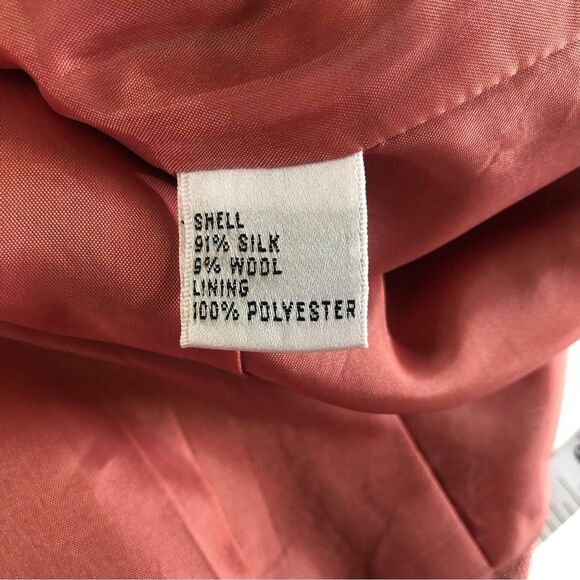 VTG TALBOTS Y2K 10 Orange Silk Wool Blazer Office Corp Core Academia Career Fall - Picture 11 of 16